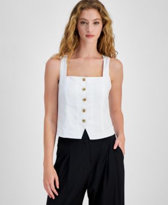 Bar III - Women's Sleeveless Square-Neck Vest