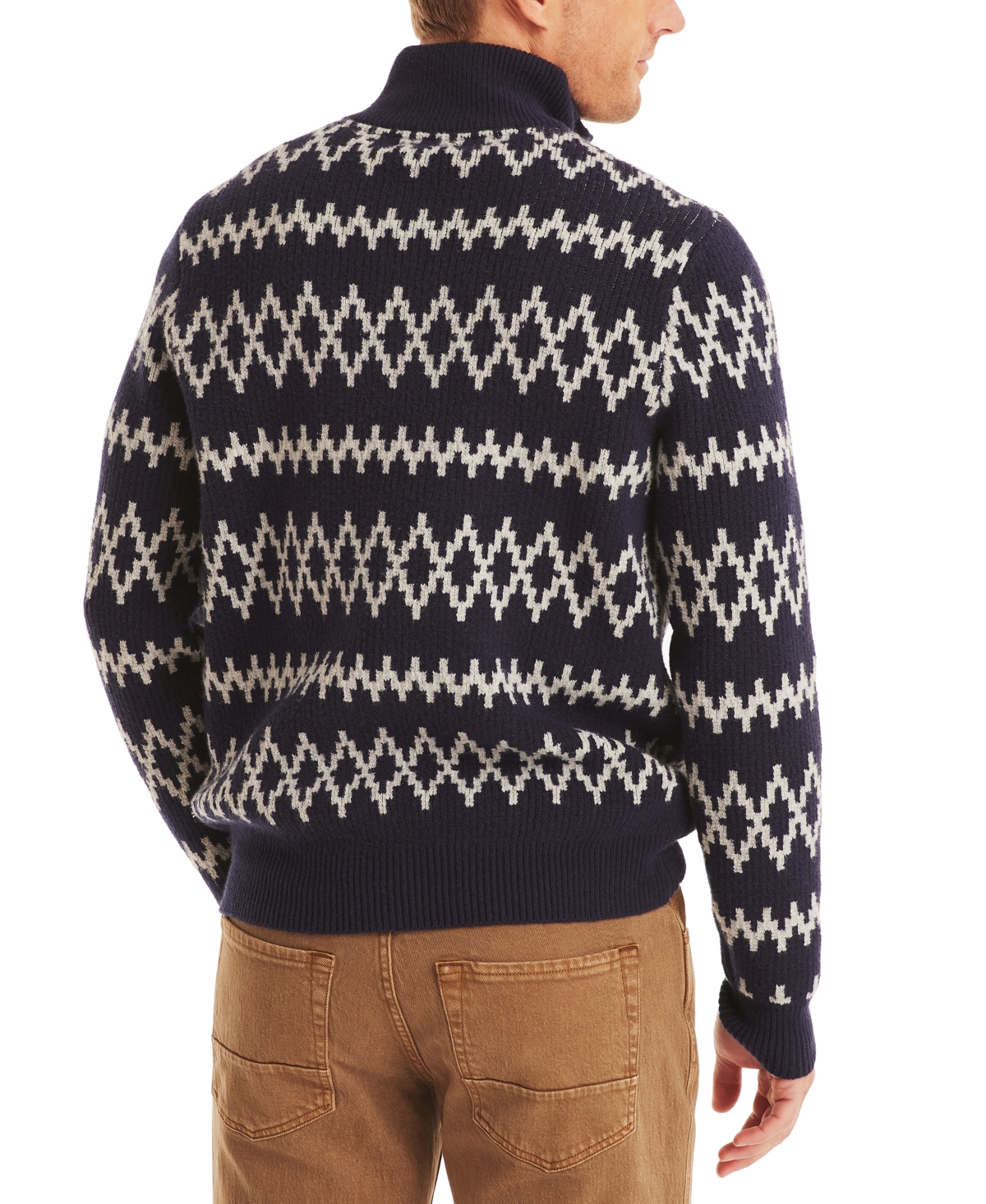 Nautica Men's Jacquard Mock-Neck Sweater