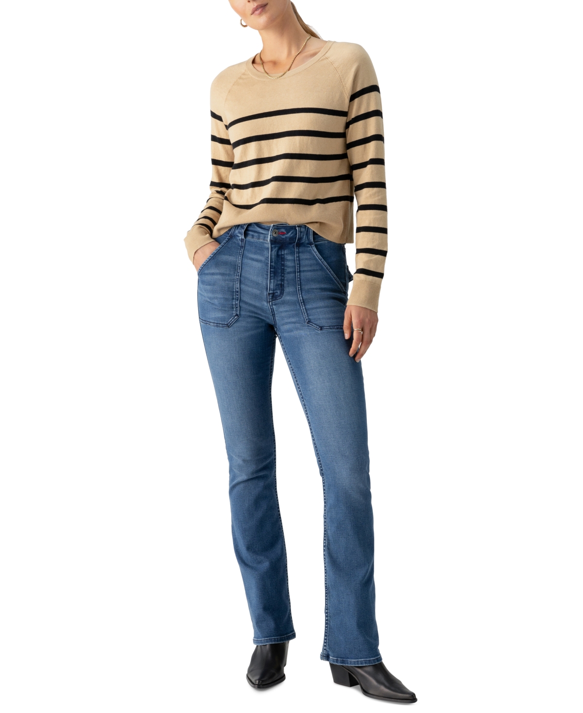 Sanctuary Hayden Denim Bootcut Jeans In Lucky Streak