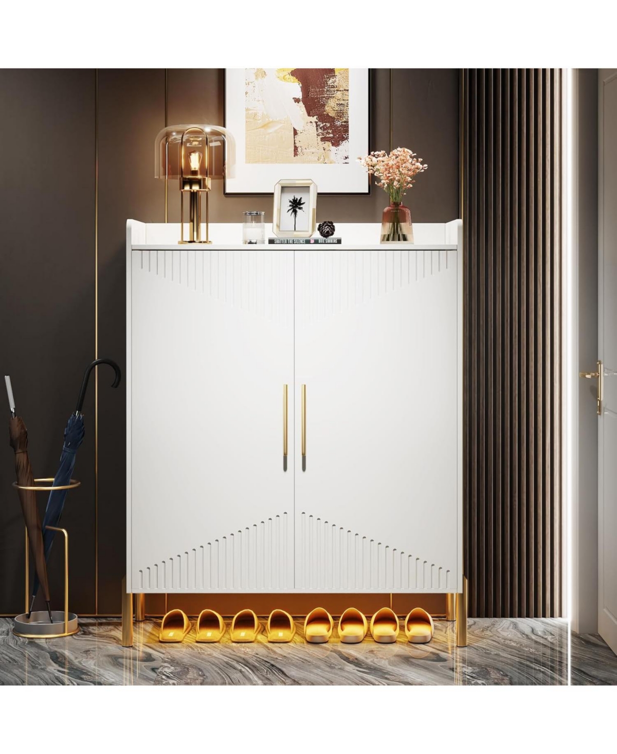 Tribesigns Shoe Cabinet with Doors, 6-Tier Entryway Shoe Storage Cabinet with Shelves, 30 Pairs Modern Shoes Rack Organizer for Hallway, Closet