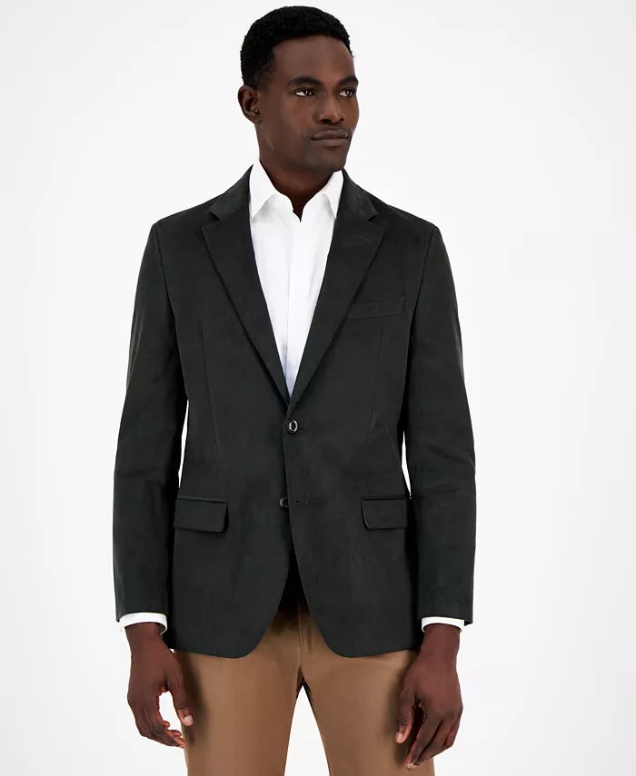Men's Modern-Fit Solid Stretch Corduroy Elbow Patch Sport Coat - thumbnail 2