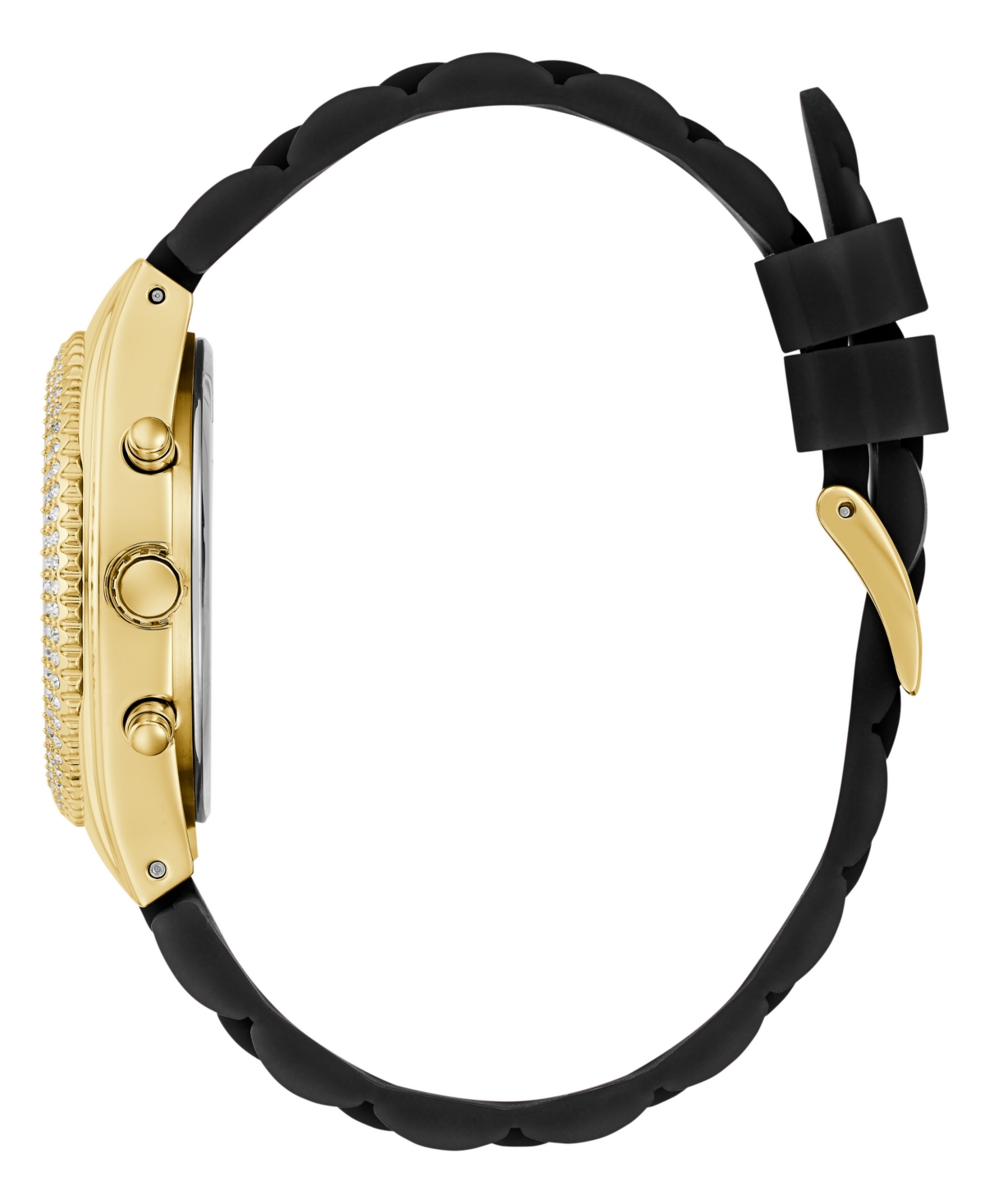 Guess Women's Multi-function Black Silicone Watch 37mm In Black