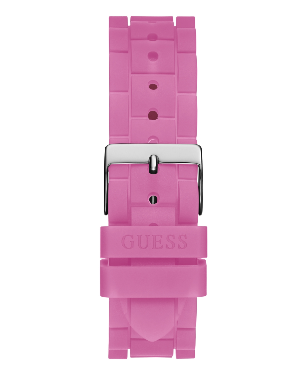 Guess Women's Multi-function Pink Silicone Watch 37mm In Pink
