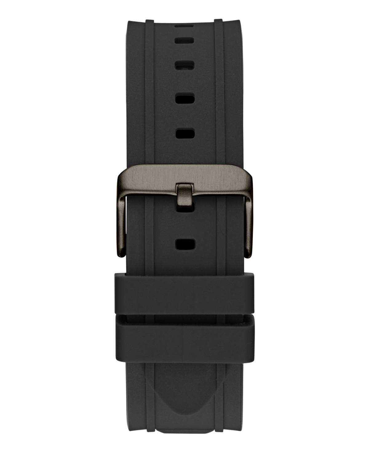 Guess Men's Multi-function Black Silicone Watch 46mm In Black