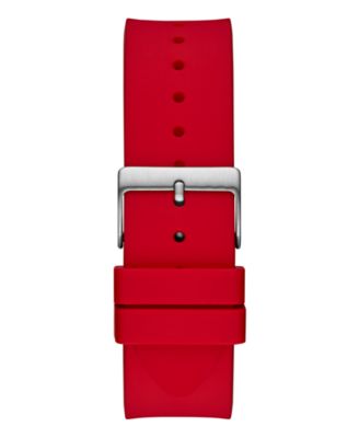 Men's Analog Red Silicone Watch 45mm