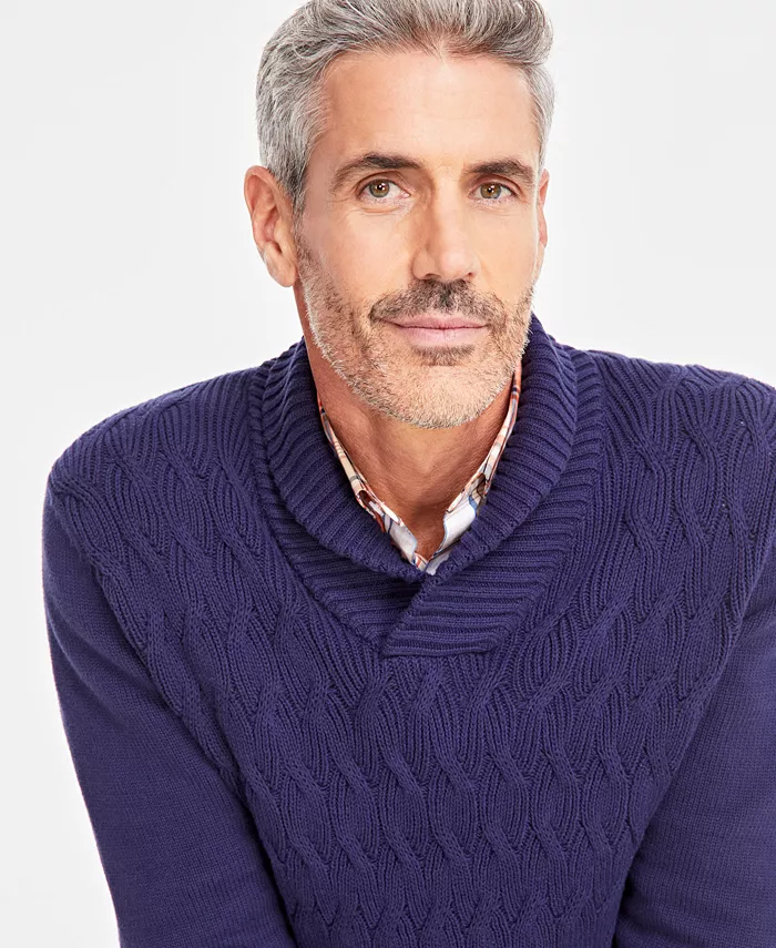 Men's Chunky Shawl Collar Sweater - thumbnail 3