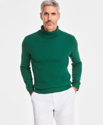 Men's Textured Cotton Turtleneck Sweater
