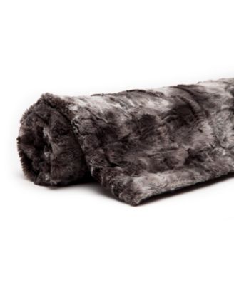 Premium Wolf Faux Fur & Sherpa Minky Reversible Blanket, Throw
