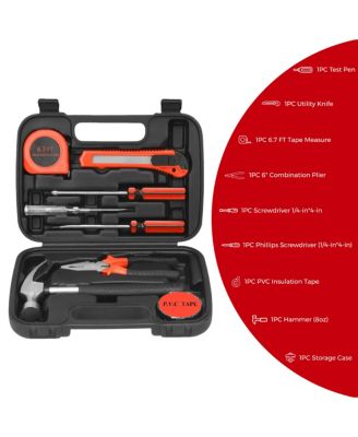 9 Piece Household Handy Solutions Tool Set for Everyday Tasks