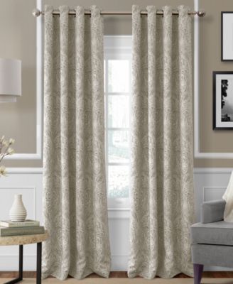 Tranquility White Solid Polyester Blend 80 in W x 84 in. L Grommet Semi  Sheer Curtain Panel Pair