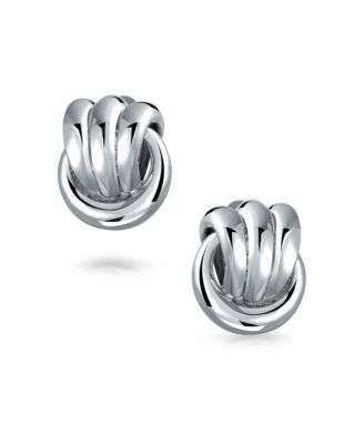 Fashion Rope Cable Love Knot Clip-On Earrings Silver Gold Tone Plated For Non-Pierced Ears