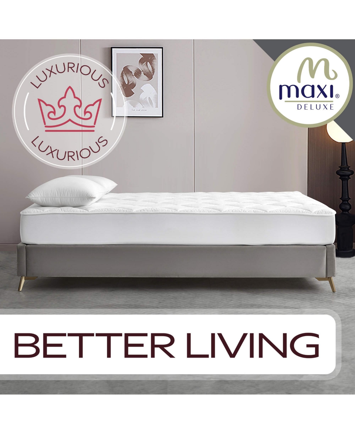 Maxi Soft and Comfortable Luxury Mattress Pad - 100% Cotton Sateen - 300 Thread Count - Cot Size (33 X 75)