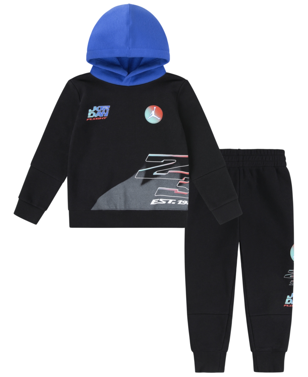 Jordan Toddler Boys Moto Fleece Pullover Set In Black