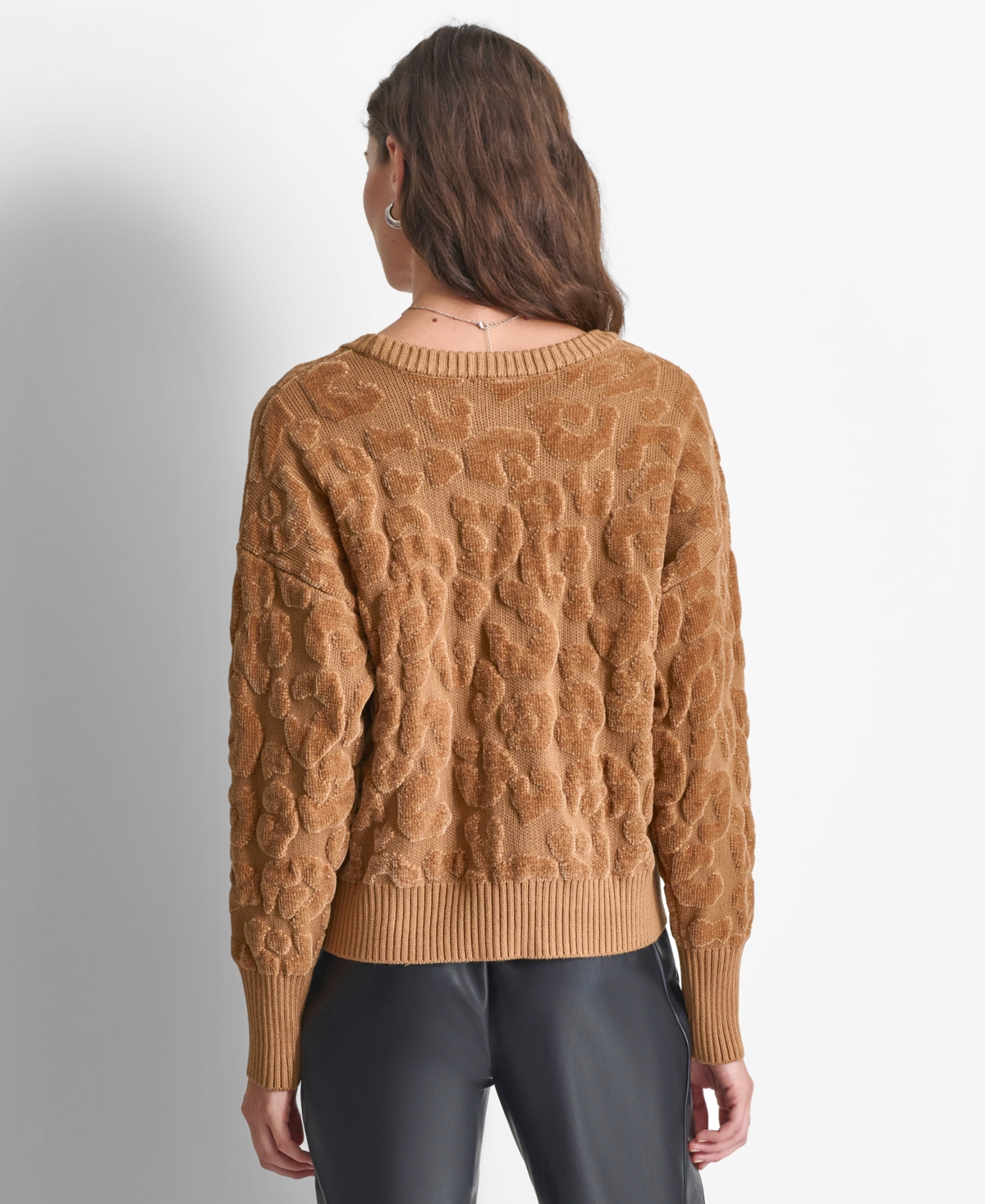 Dkny Women's Round-Neck Animal Chenille Sweater