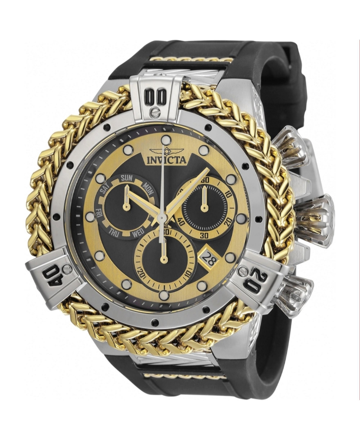 Invicta Men's 35580 Bolt Quartz Chronograph Gold,Dial Watch - Black