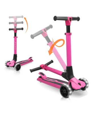 Hurtle 3-Wheel Foldable Kids Scooter - Child Toy Scooter with Built-in ...