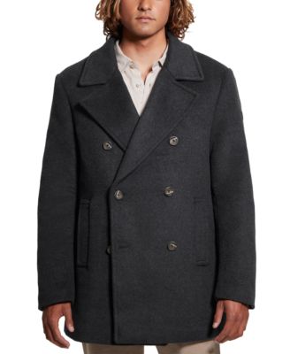 Men's Peacoat with Removable Nylon Hooded Inset