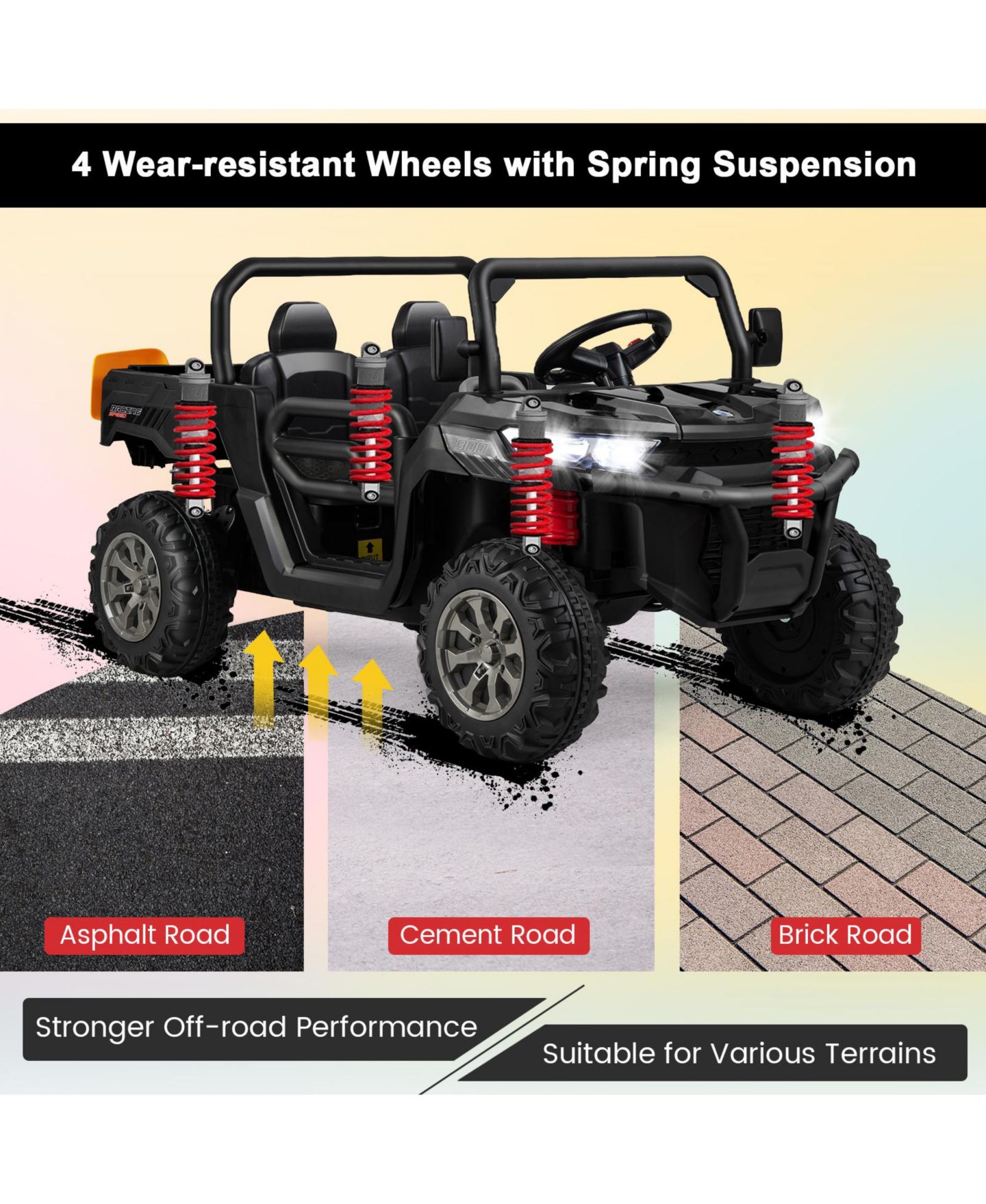 Детская игрушка SUGIFT 2-Seater Ride-On Dump Truck with Dump Bed and Shovel, 110 lbs Capacity, Ages 3+, цвет: Чёрный — фото 9