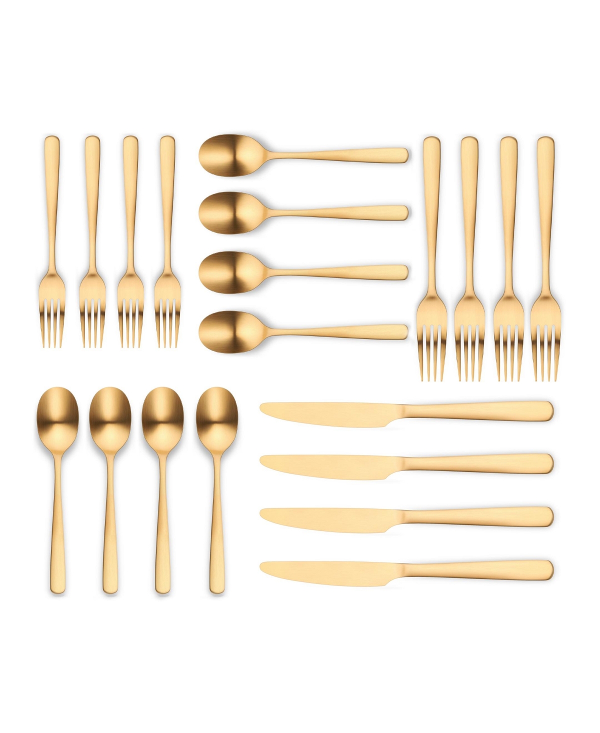Ornative Aabbye Service For 4 20 Piece Flatware Set In Gold