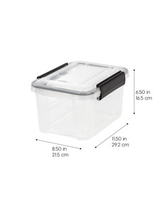 USA 6 Qt. Plastic Storage Bins with Sealed Lids, Clear Gasket Box, Airtight Containers 6Pk