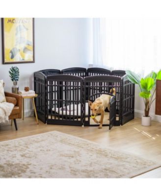 USA 34" Exercise 8-Panel Pet Playpen with Door, Dog Playpen, for Small, Medium, and Large Dogs, Keep Pets Secure, Easy Assemble, Fold It Down, Easy Storing, Customizable, Black