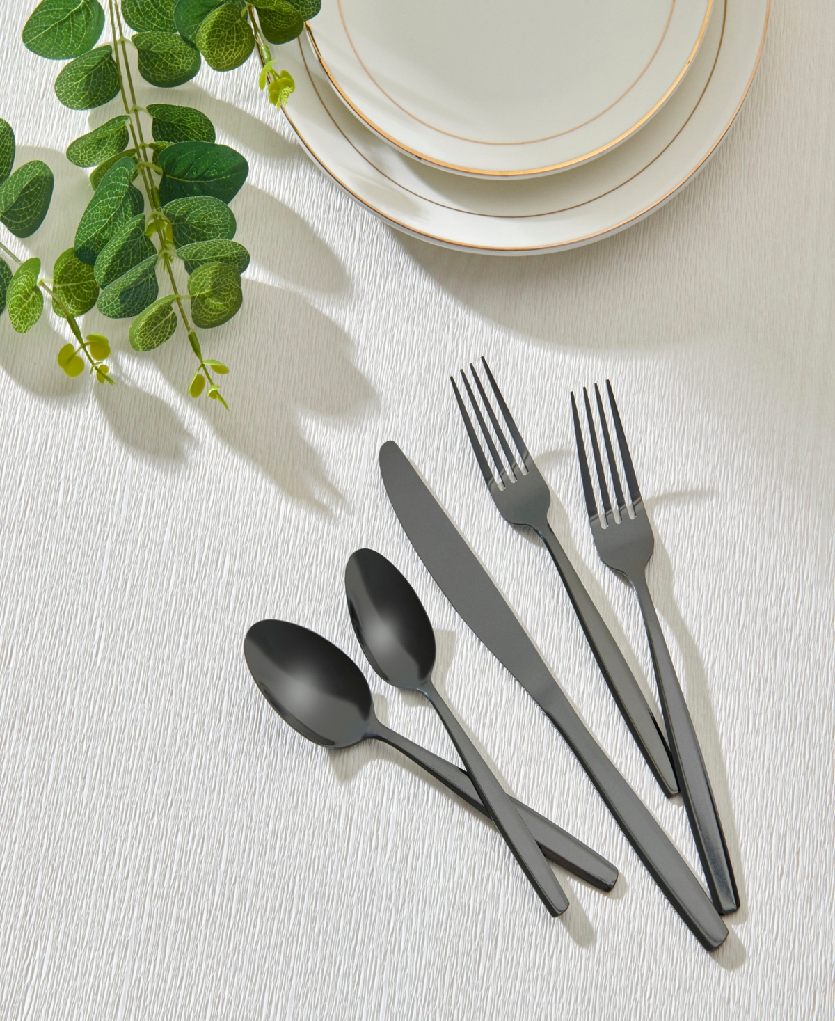 Ornative Amias Service For 4 20 Piece Flatware Set In Black