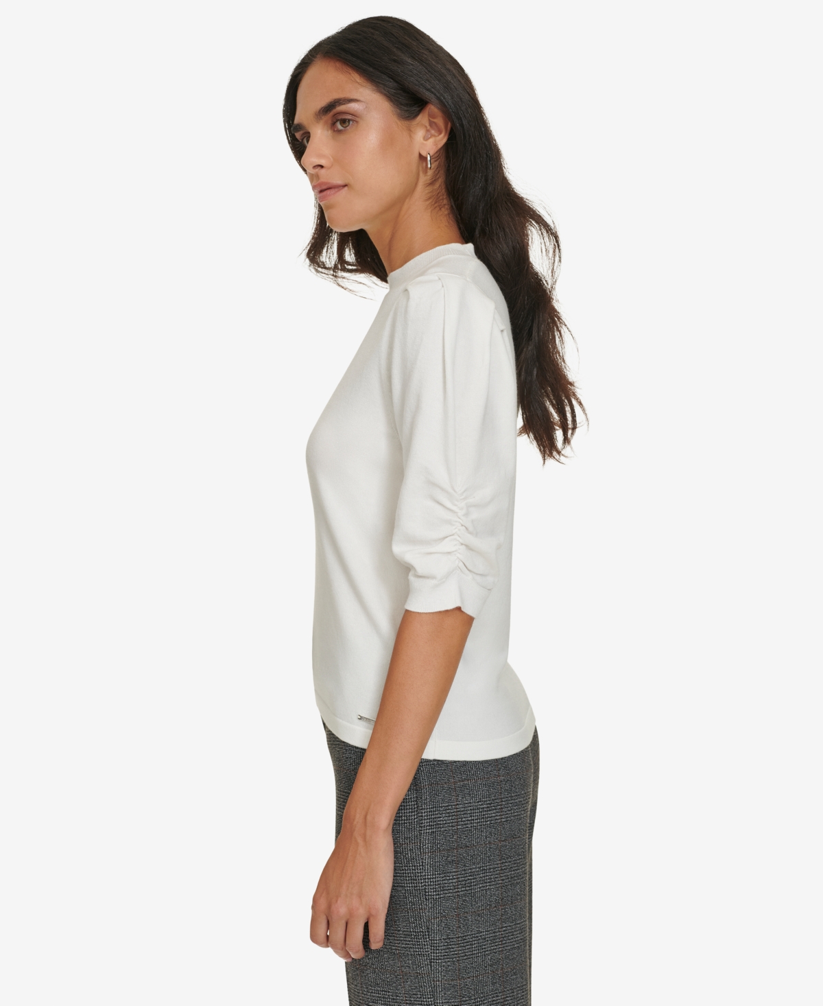 Calvin Klein Women's Elbow-Sleeve Crewneck Sweater