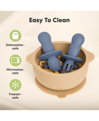 4-Pack Prep Baby Spoons & Forks Set, Self Feeding Baby Utensils 6-18 Months, Silicone BLW Baby Feeding Set, BPA-Free