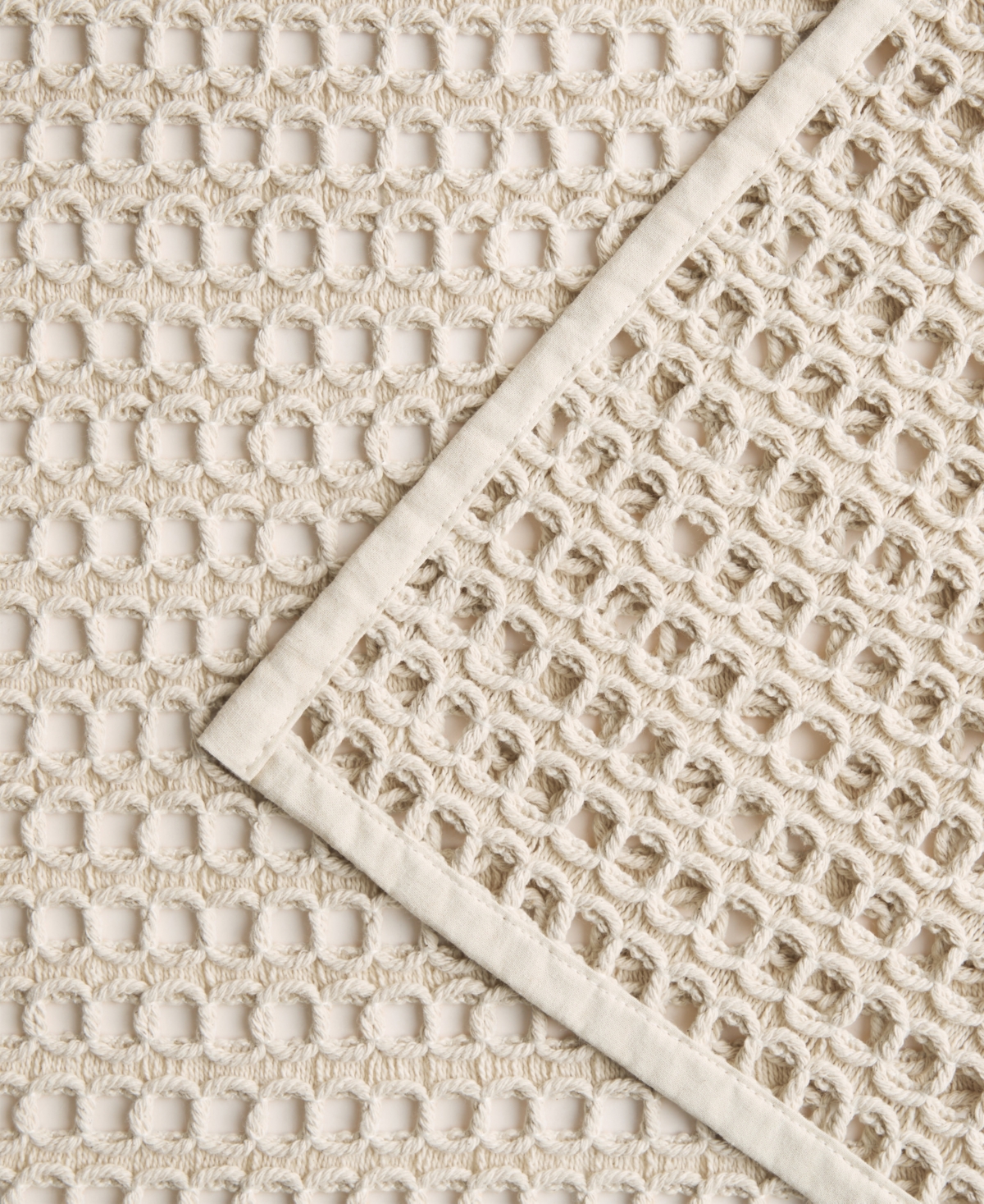 Fiesta Kai Macrame Placemat 14" X 19", Set Of 4 In White,blue