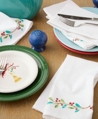 Holly Sprig Holiday Border Napkin 19" x 19", Set of 4