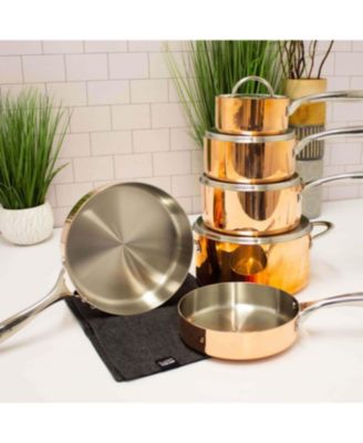 Vintage Tri-Ply Copper 7" Saucepan 2qt. with Lid, Polished