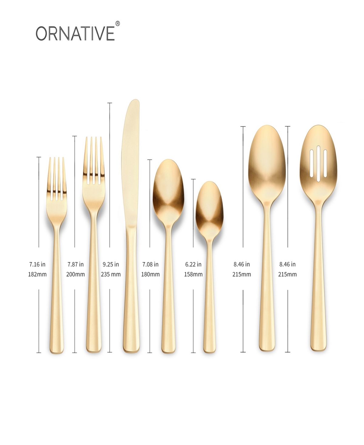 Ornative Alicja Service For 8 42 Piece Flatware Set With Wire Caddy In Gold