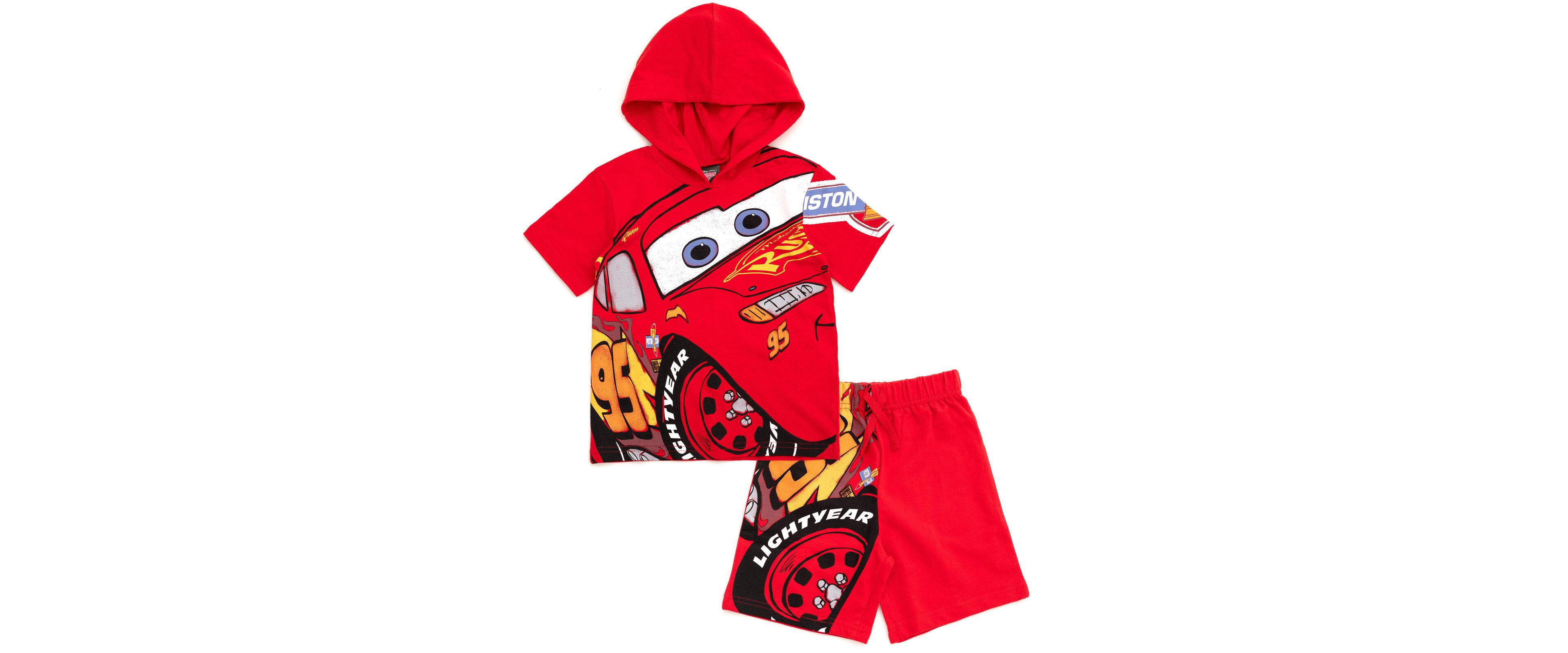Disney Boys Hooded T-Shirt and French Terry Shorts Outfit Set to (2T - 10-12)