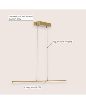 Conley 39.5" Dimmable Adjustable Integrated LED Metal Linear Pendant, Brass Gold