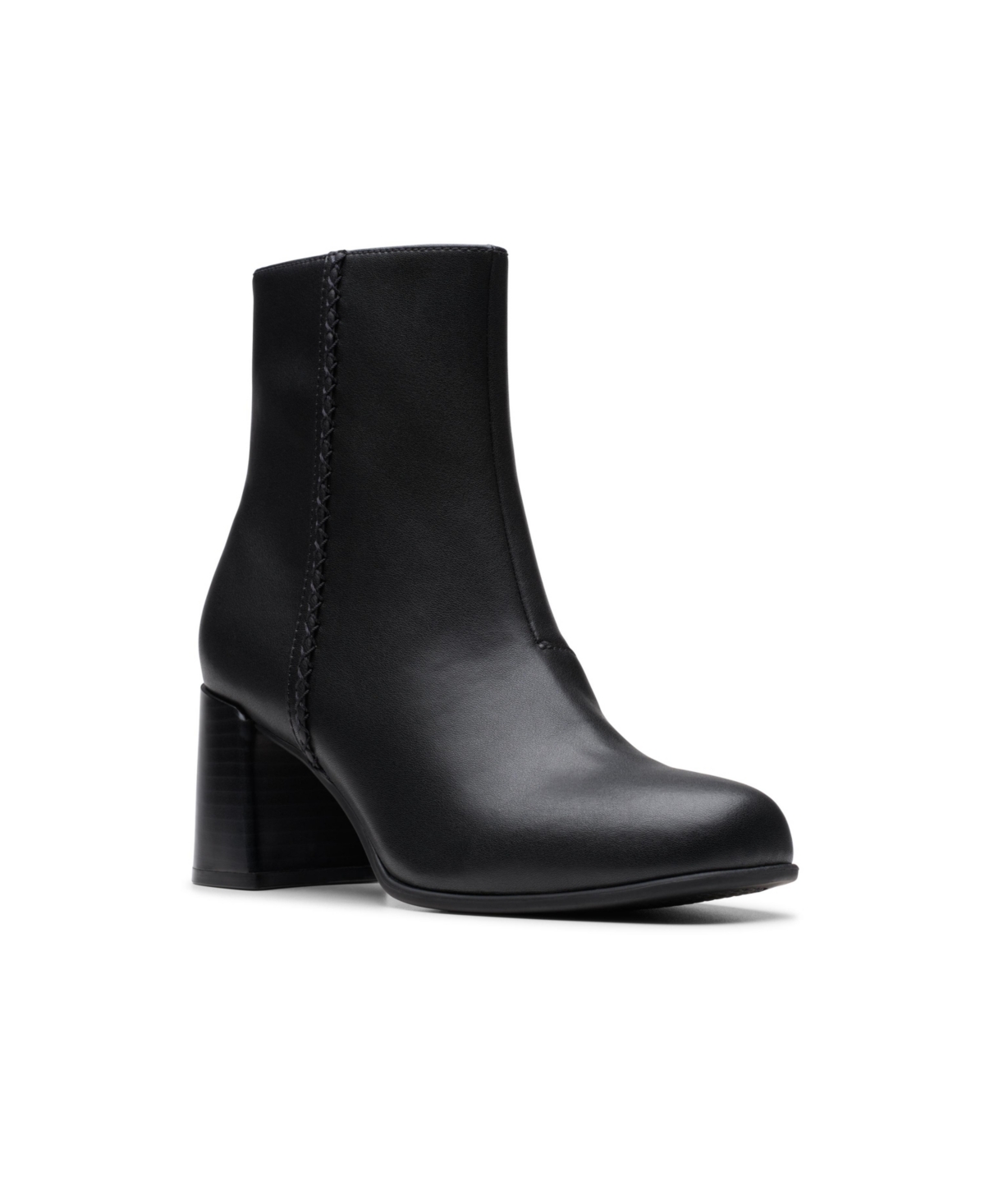 Clarks Keirsta Faye Leather Bootie In Black Leather