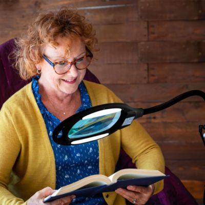 Lightview Pro 1.75X Magnifying LED Floor Lamp with Adjustable Gooseneck Head (3 Diopter)