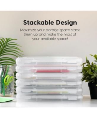 10 Pack 8.5" x 11" Portable Project Case Container with Snap-Tight Latch, Clear