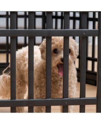 USA 24" Exercise 4-Panel Pet Playpen with Door, Dog Playpen, Puppy Playpen, for Puppies and Small Dogs, Keep Pets Secure, Easy Assemble, Fold It Down, Easy Storing, Customizable, Black