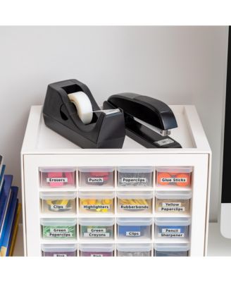 USA 16 Drawer Stackable Storage Cabinet for Hardware Crafts, White - Small Organizer Utility Chest, Scrapbook Art Hobby Multiple Compartment