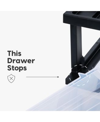 USA Craft Organizers and Storage, Rolling Storage Cart for Classroom Supplies, Storage Organizer for Art Supplies, Drawer Top Organizer for Small Parts, 6 Drawers, Black/Clear