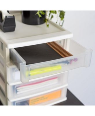 USA 2Pack 4 Drawers Plastic Clear View Desktop Storage Organizer