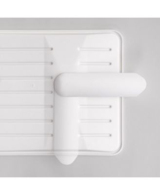 2-tier Medium-sized Dish Rack with Drain Spout, White