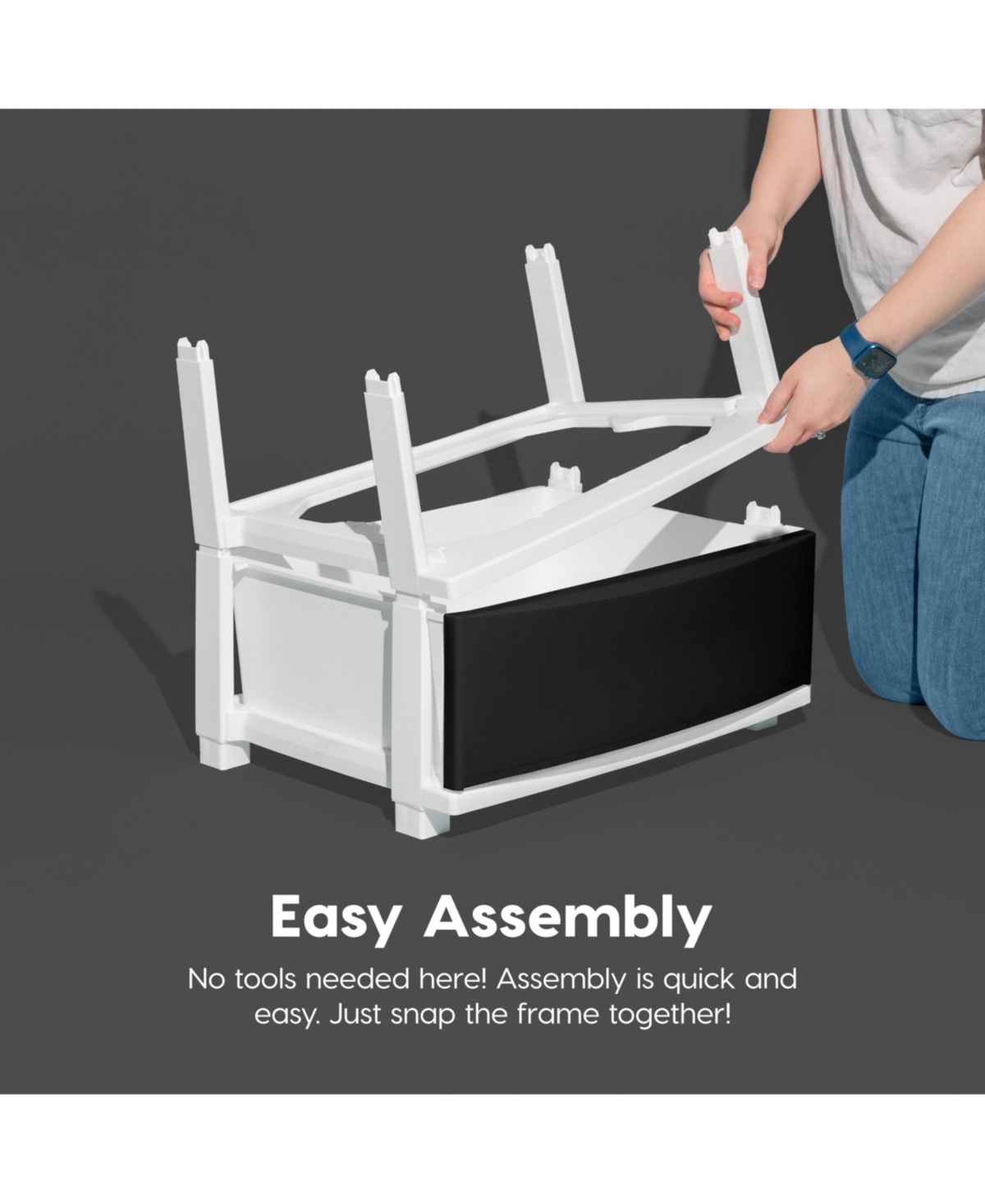 Iris Usa 4 Wide Drawer Storage, Organizer Unit for Bedroom, Closet, Living Room, Nursery, Dorm, White Frame with MatteFront Panels, Set of 1