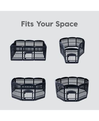 USA 35" Exercise 10-Panel Pet Playpen with Door. Small, Medium, and Large Dogs, Keep Pets Secure, Easy Assembly & Storying, Customizable, Black