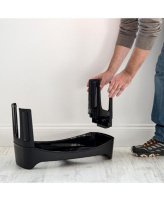 Large Pet Plastic Elevated Feeder, Black