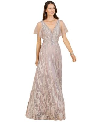 Women's Cape Sleeve V-Neck Gown