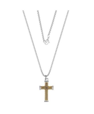 ●tow tow archive● dude necklace mix TBH12CDTN001 Lucky Brand Stainless Steel (316L) Two Tone Cross Necklace