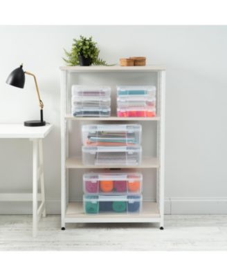 USA Fits 12" x 12" Paper Thick Portable Plastic Scrapbook Project Case with Built-in Handle