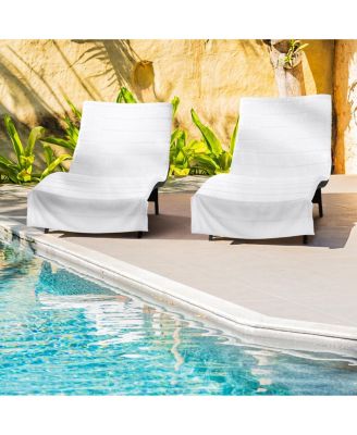 Cotton Terry Lounge Chair Covers, 2-Pack, 30" x 85" with Pocket Design