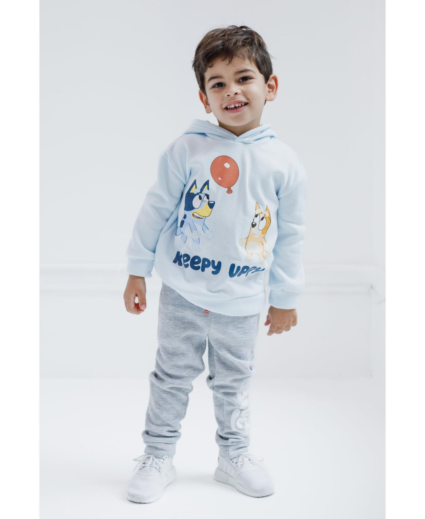 Bluey Little Boys Fleece Pullover Hoodie and Pants Outfit Set, цвет: Синий / Серый — фото 5
